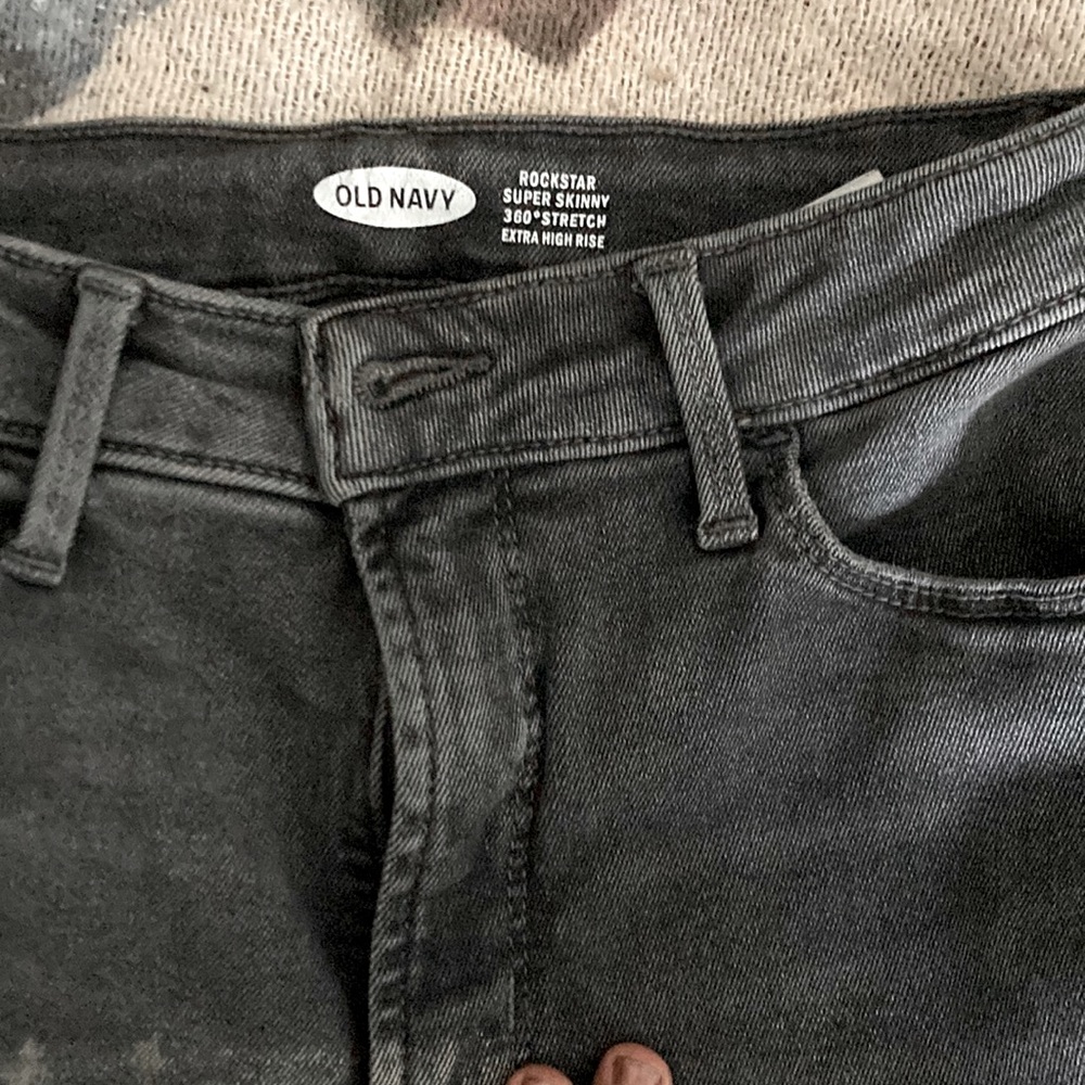 Grey Super Skinny 360-stretch Extra High Rise Jeans